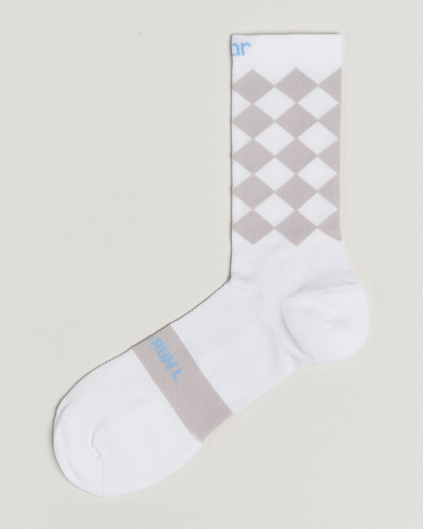 SOAR Running Diamond Crew Sock White/Grey – Blanc