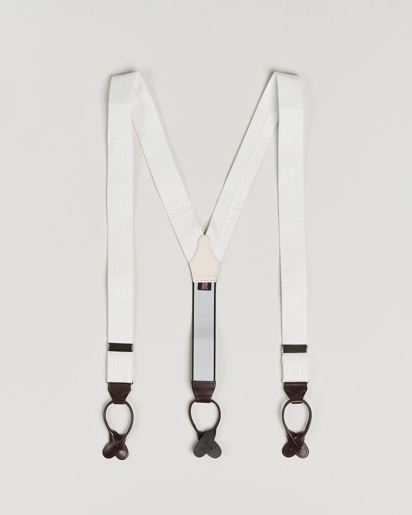 Albert Thurston Linen Braces Ivory – Blanc