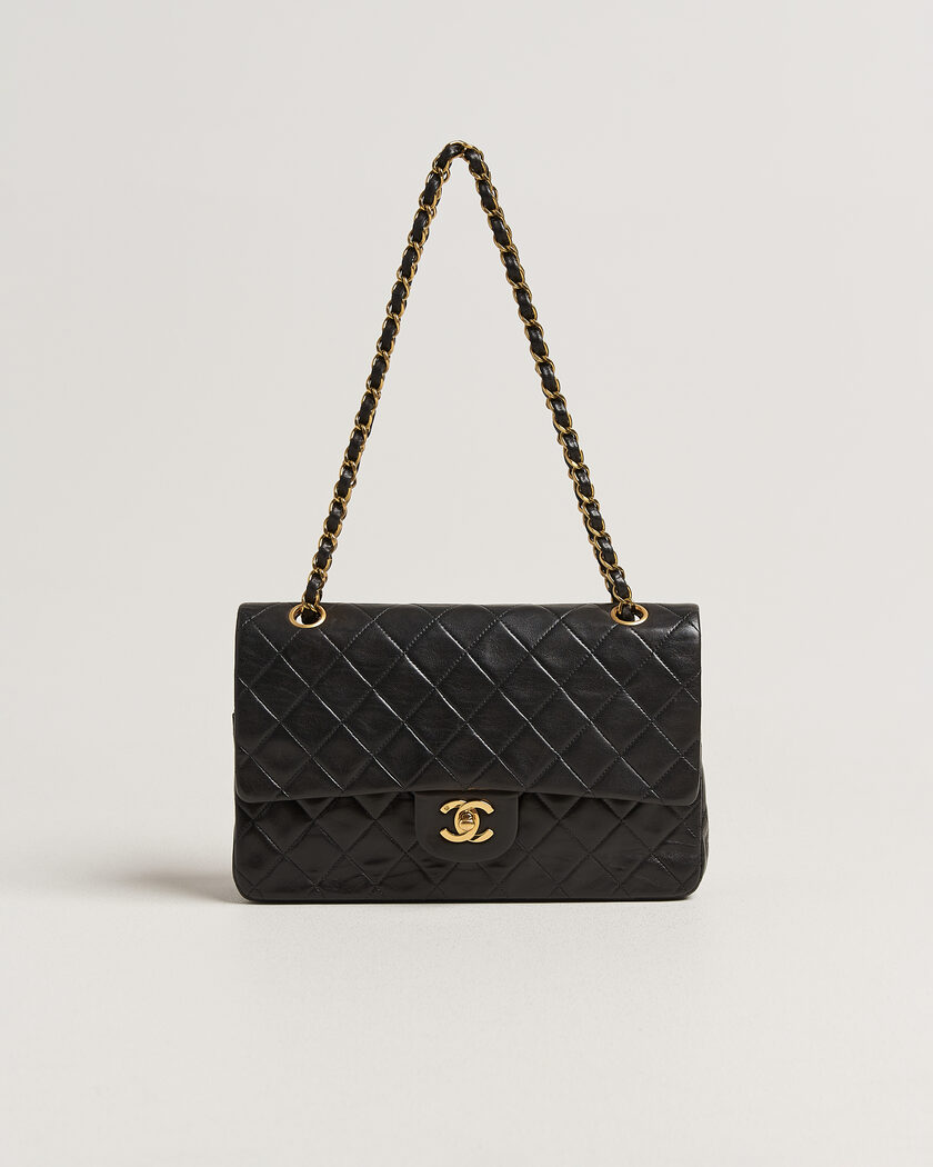 Chanel Pre-Owned Classic Medium Double Flap Bag Lambskin Black – Noir