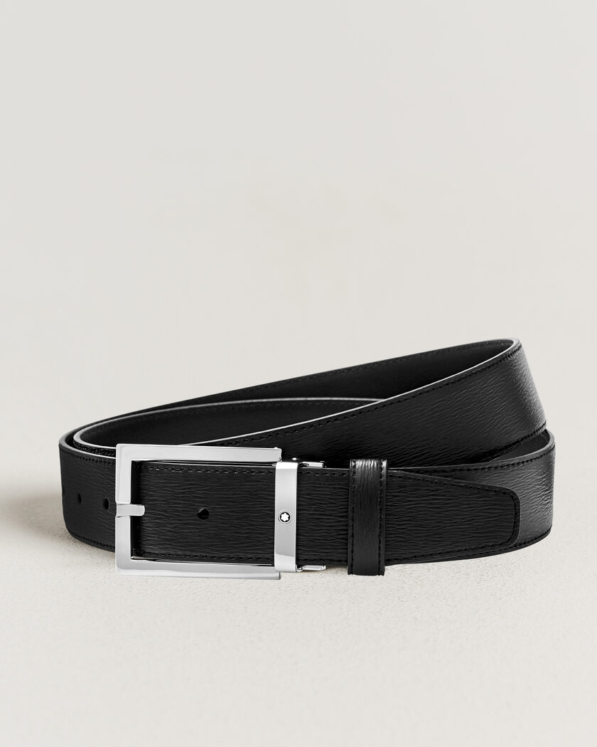 Montblanc Rectangular 35mm Leather Belt Black – Noir