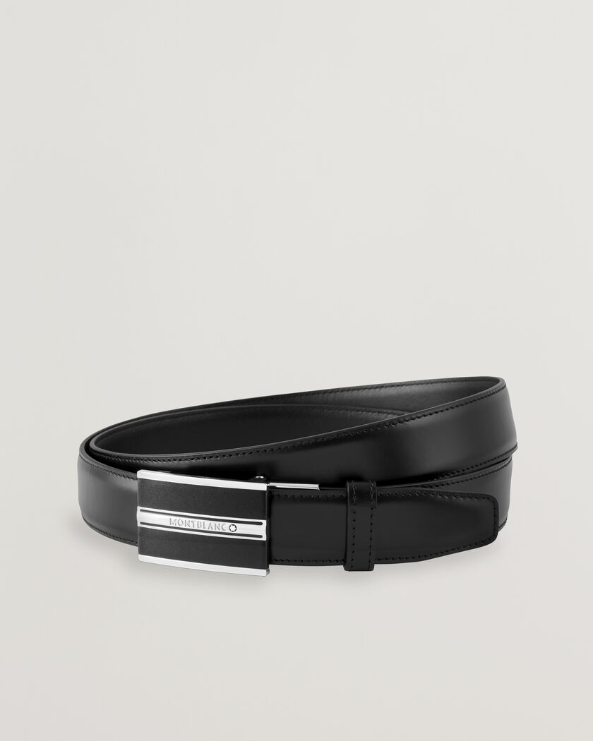 Montblanc Plate 30mm Leather Belt Black – Noir