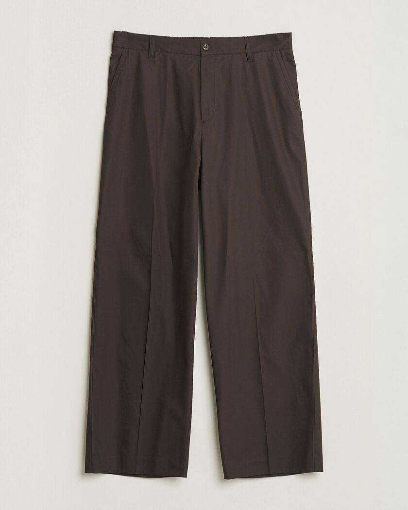 Filippa K Reeve Cotton Trousers Dark Chocolate – Marron