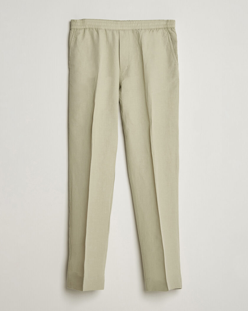 Filippa K Theo Relaxed Linen/Cotton Drawstring Trousers Light Green – Vert