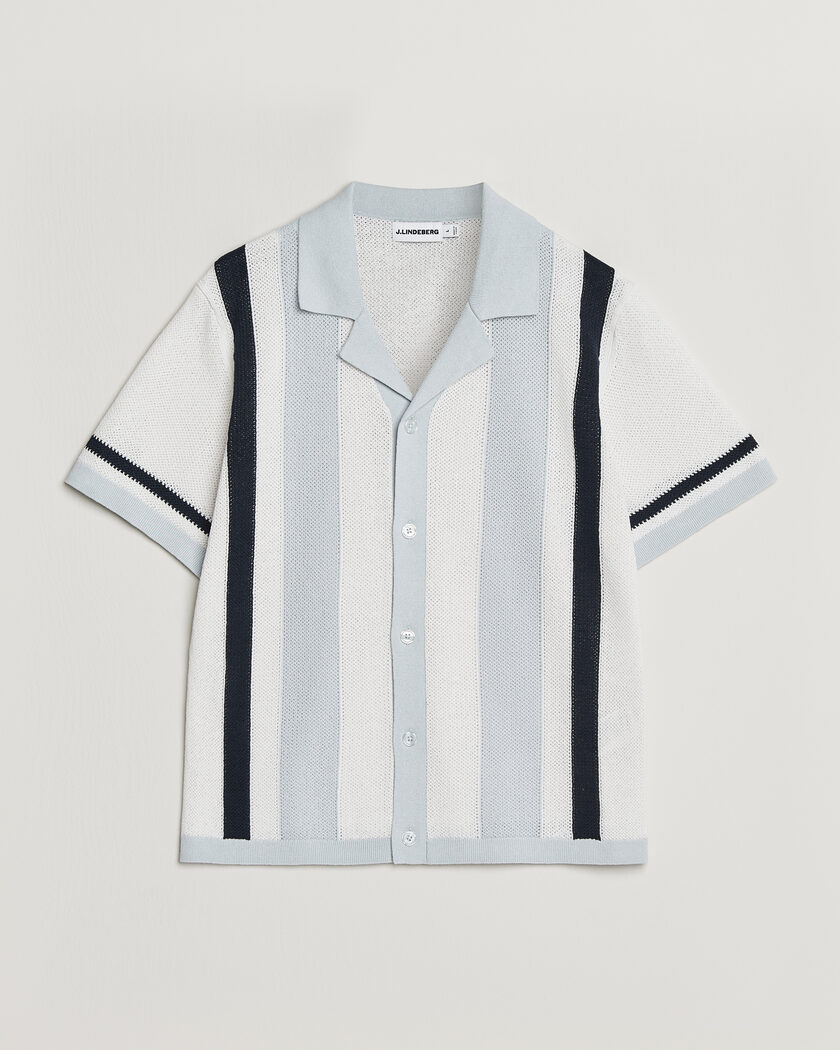 J.Lindeberg Remus Knitted Resort Shirt Skywriting – Multicolore