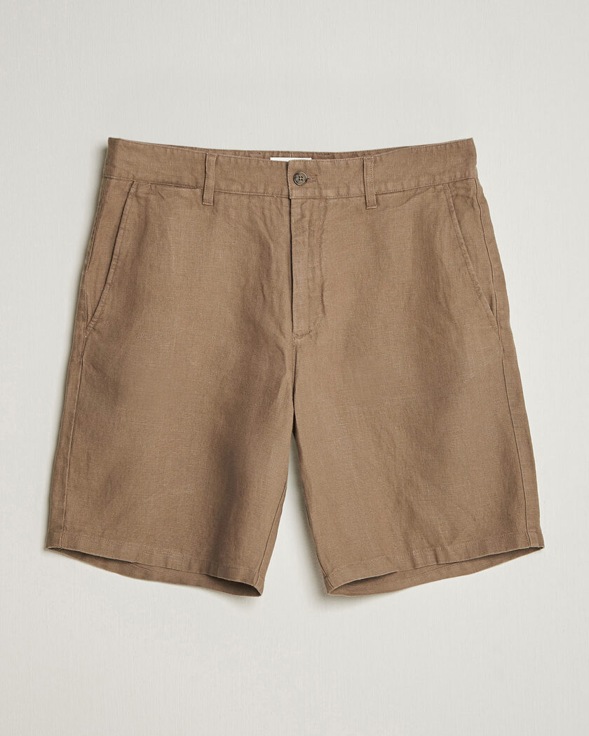 NN07 Aden Linen Shorts Clay Mirage – Marron