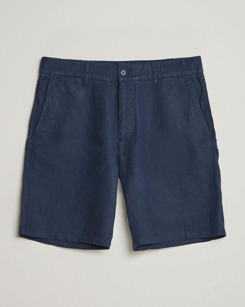 NN07 Aden Linen Shorts Navy Blue – Bleu