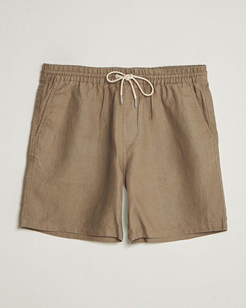 NN07 Gregor Linen Drawstring Shorts Clay Mirage – Marron