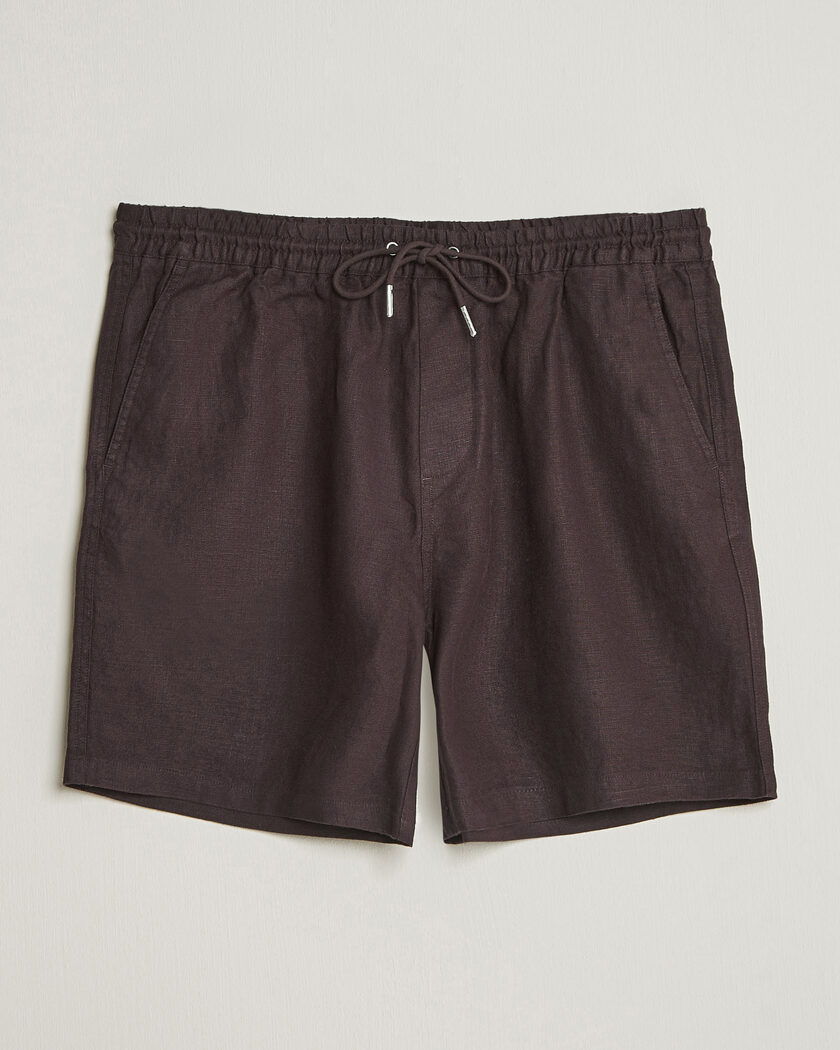 NN07 Gregor Linen Drawstring Shorts Dusky Port – Marron