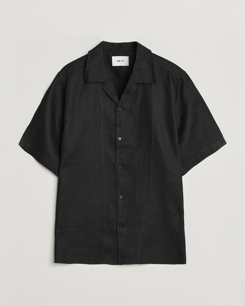NN07 Julio Linen Resort Shirt Black – Noir