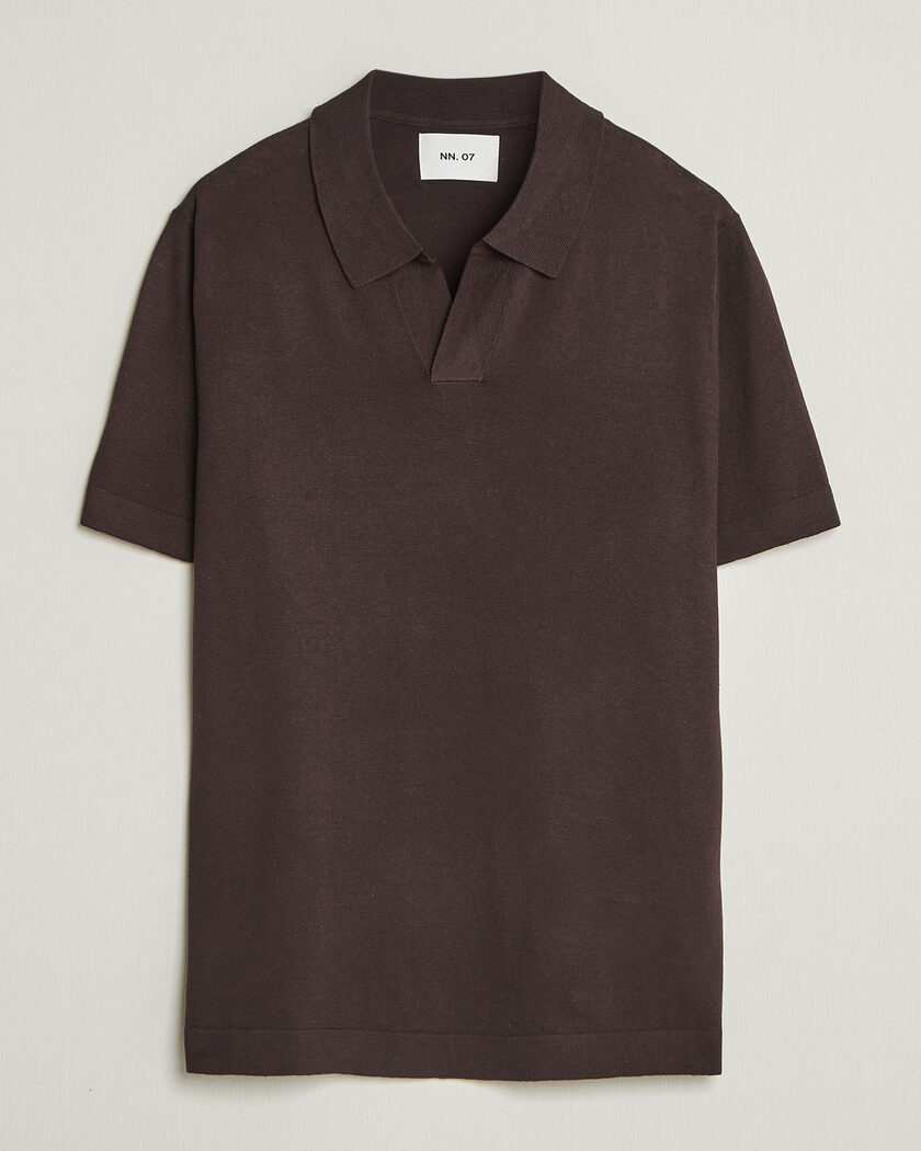 NN07 Ryan Cotton/Linen Polo Dusky Port – Marron