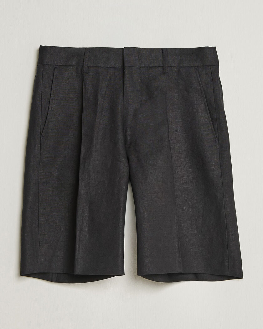 NN07 Kay Relaxed Fit Linen Drawstring Shorts Black – Noir