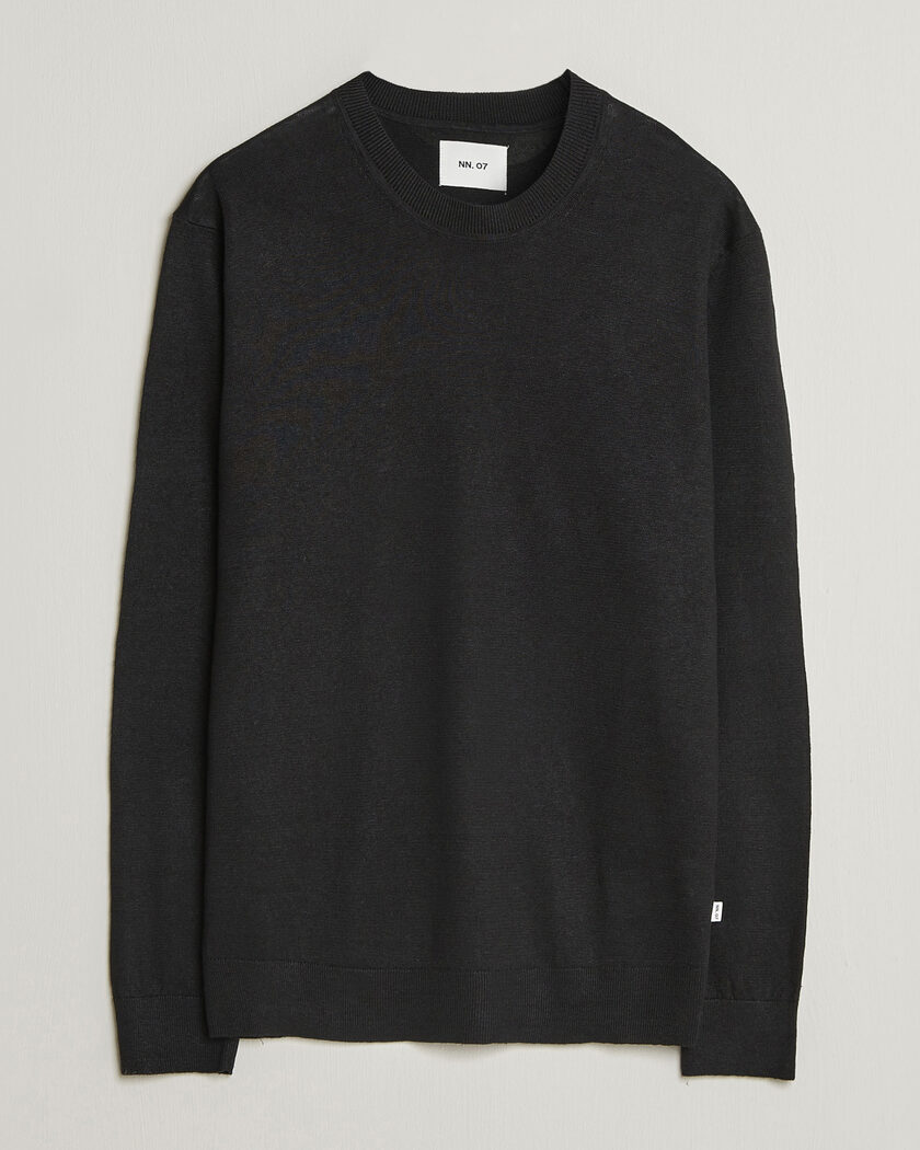 NN07 Ted Linen Knitted Sweater Black – Noir
