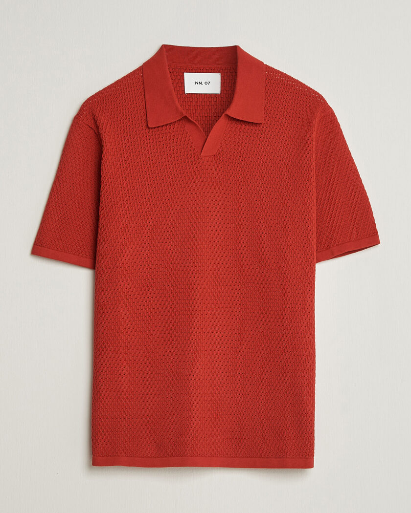 NN07 Paul Knitted Polo Sienna Heat – Rouge