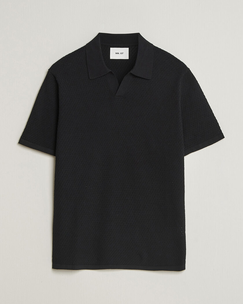 NN07 Paul Knitted Polo Black – Noir