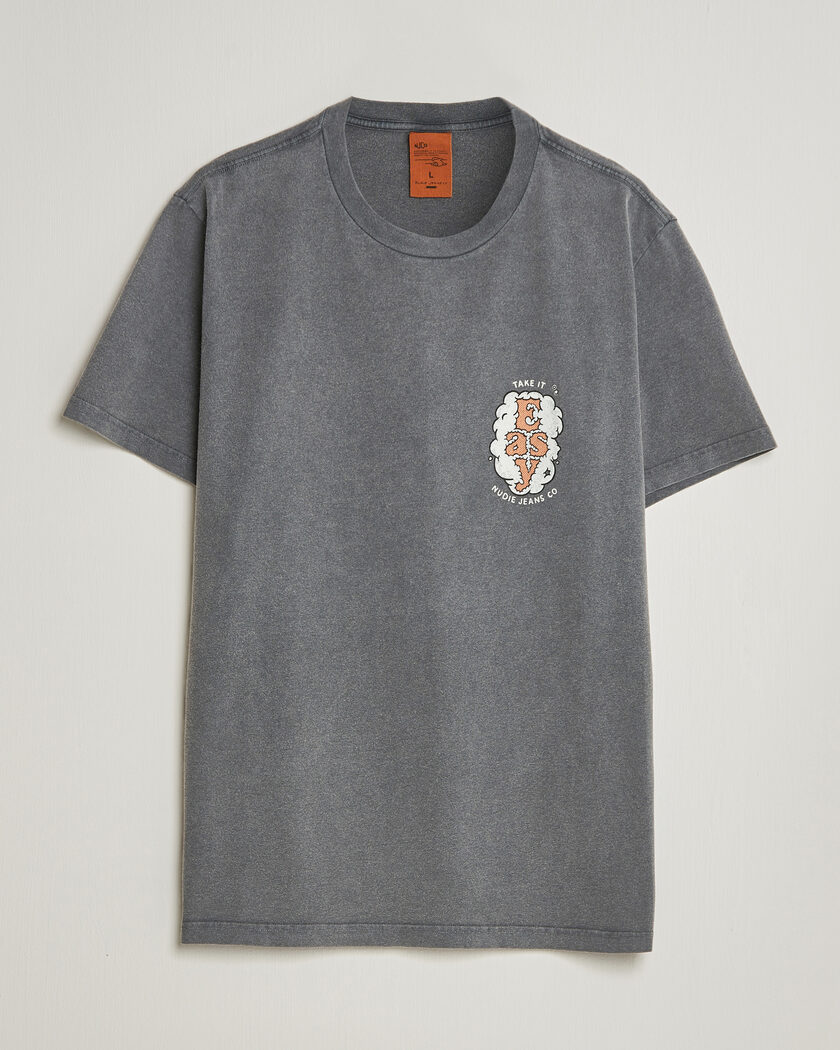 Nudie Jeans Roy Easy Cloud T-Shirt Antracite - Taille: S - Coloeur: Gris