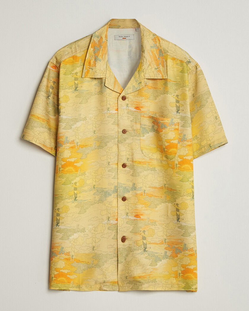 Nudie Jeans Arvid Hawaii Shirt Drift Away – Jaune