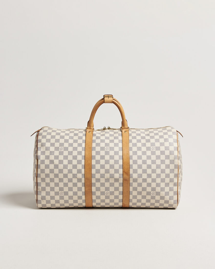 Louis Vuitton Pre-Owned Keepall 50 Damier Azur – Blanc
