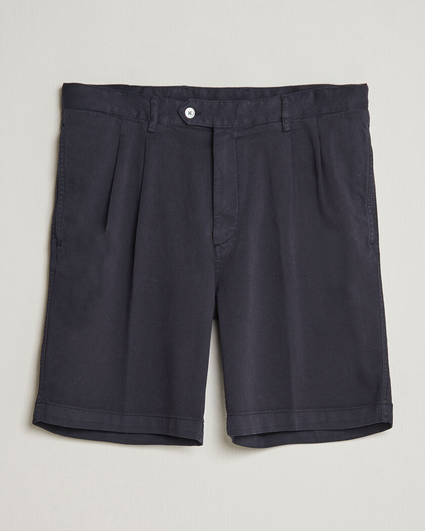 Oscar Jacobson Tanker Pleat Shorts Navy – Bleu