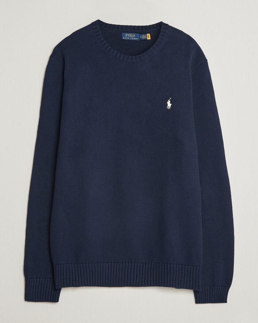 Polo Ralph Lauren Cotton Crew Neck Sweater Hunter Navy – Bleu