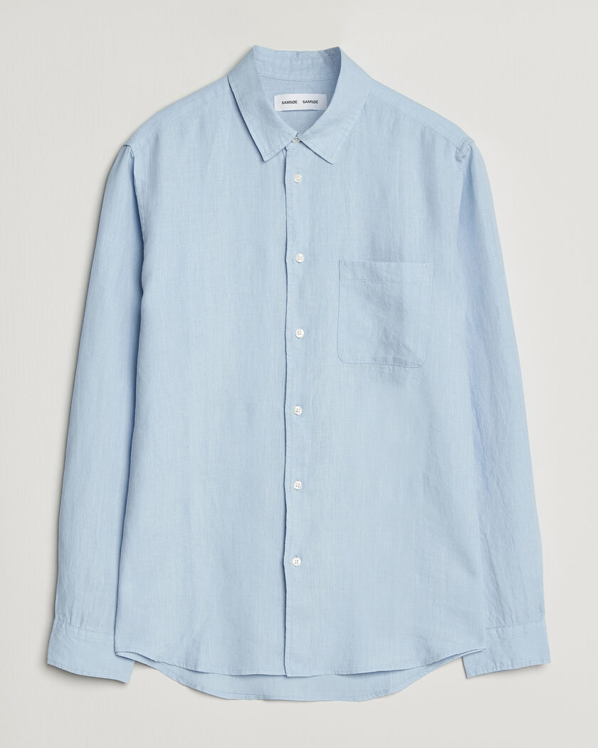 Samsøe Samsøe Liam Linen Shirt Windsurfer – Bleu