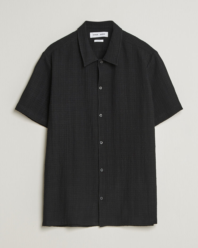 Samsøe Samsøe Avan Structured Short Sleeve Shirt Black – Noir