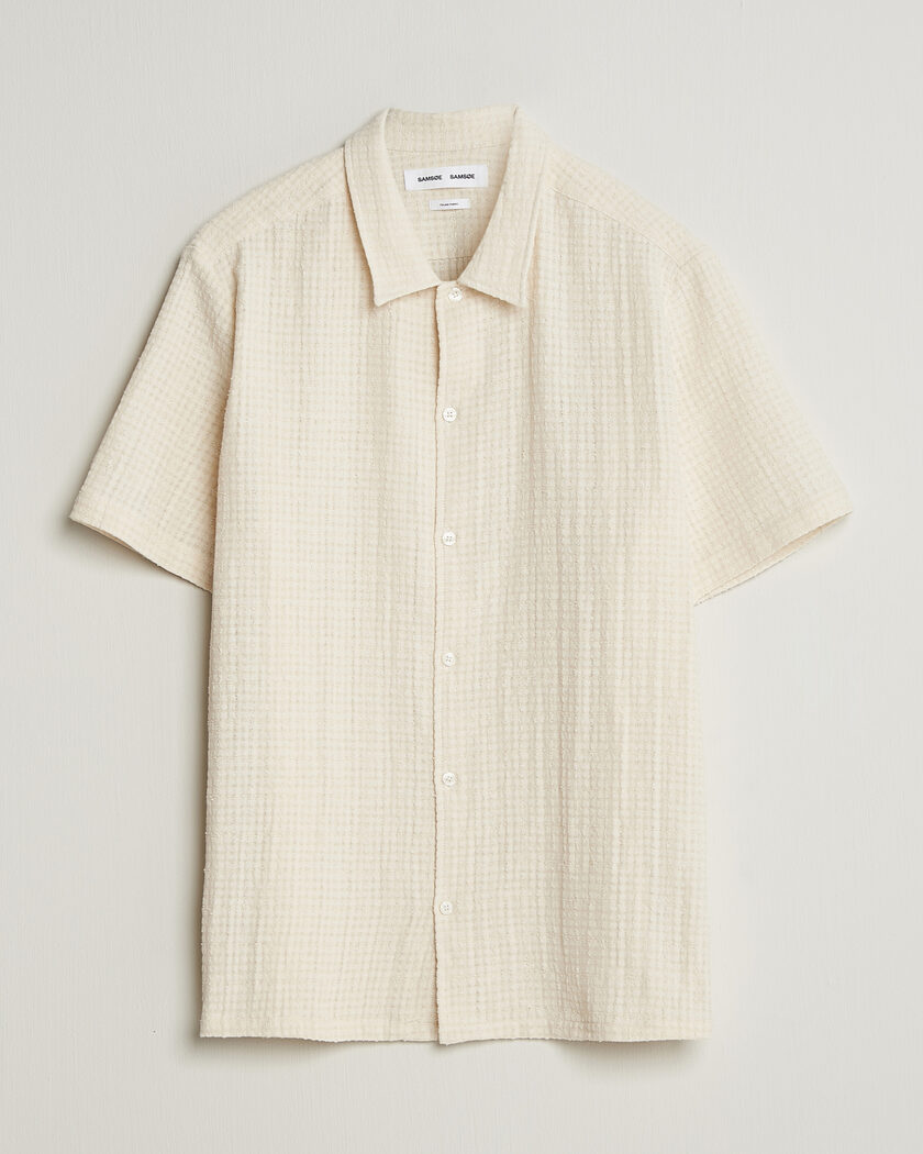 Samsøe Samsøe Avan Structured Short Sleeve Shirt Clear Cream – Blanc