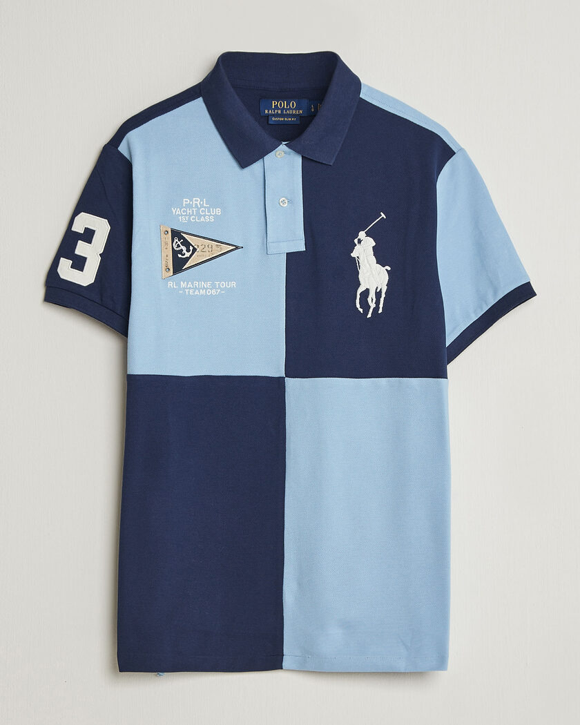 Polo Ralph Lauren Custom Slim Rugby Block Polo NPT Navy/Powder Blue – Bleu