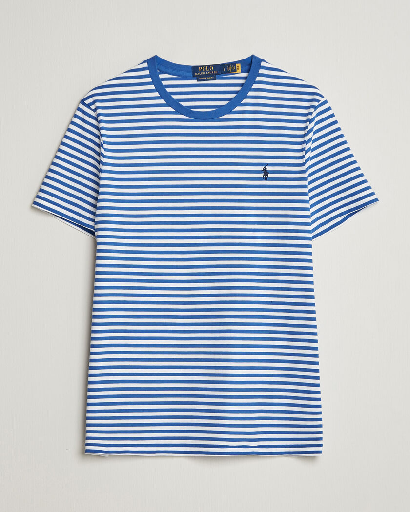 Polo Ralph Lauren Crew Neck Striped T-shirt New Iris Blue/White – Bleu
