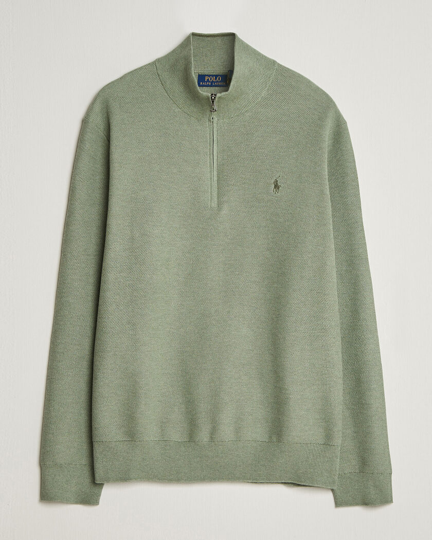Polo Ralph Lauren Textured Half-Zip Fern Green Heather – Vert