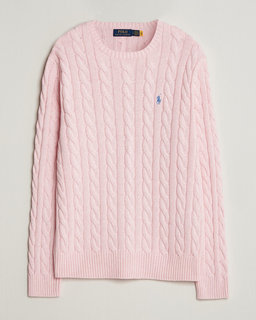 Polo Ralph Lauren Cotton Cable Pullover Ballet Pink Heather – Rose