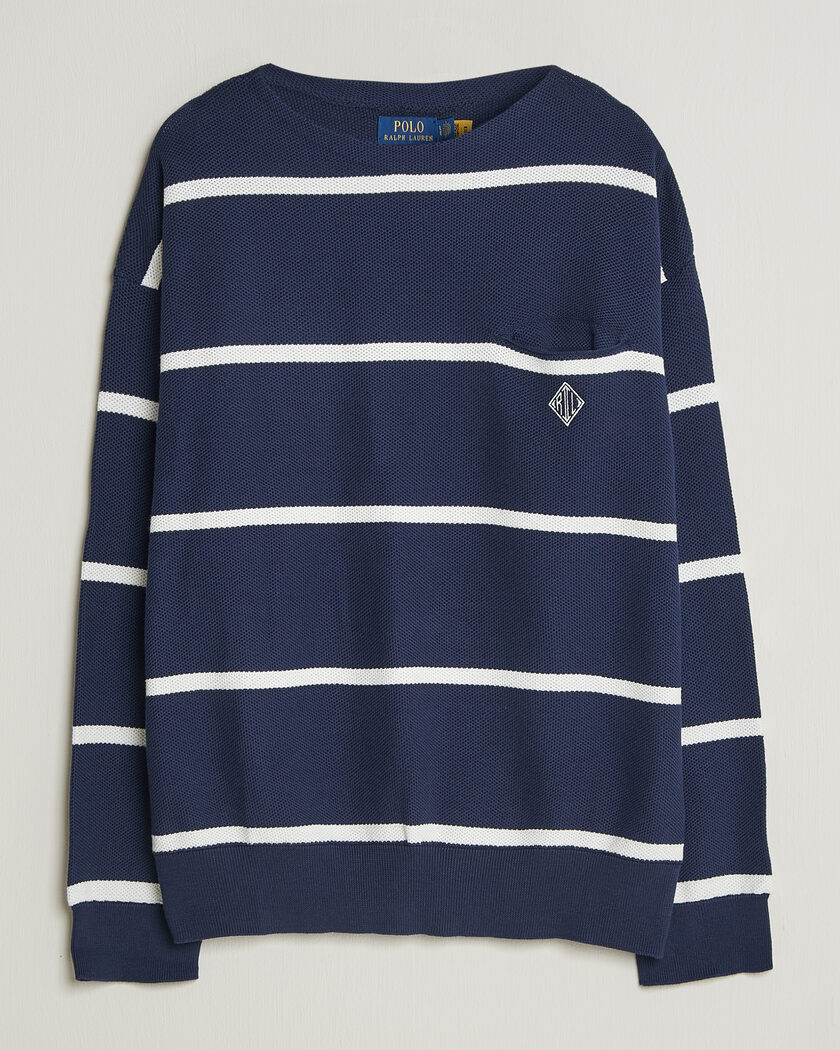 Polo Ralph Lauren Striped Boat Neck Sweater Navy Combo – Bleu