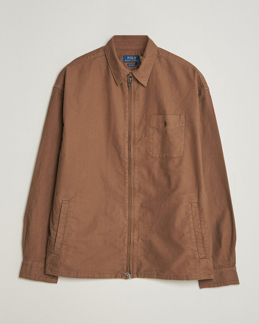 Polo Ralph Lauren Osaca Oxford Zip Overshirt Chestnut – Marron
