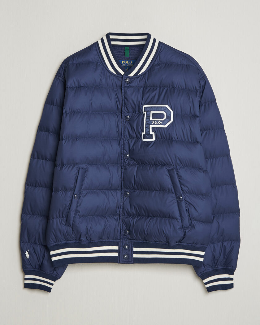 Polo Ralph Lauren Quilted Letterman Jacket Newport Navy – Bleu
