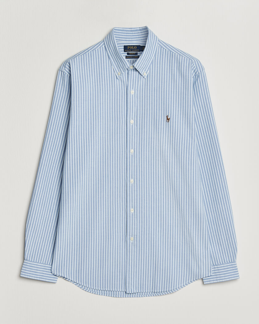 Polo Ralph Lauren Custom Fit Seersucker/Oxford Stripe Shirt Blue – Bleu