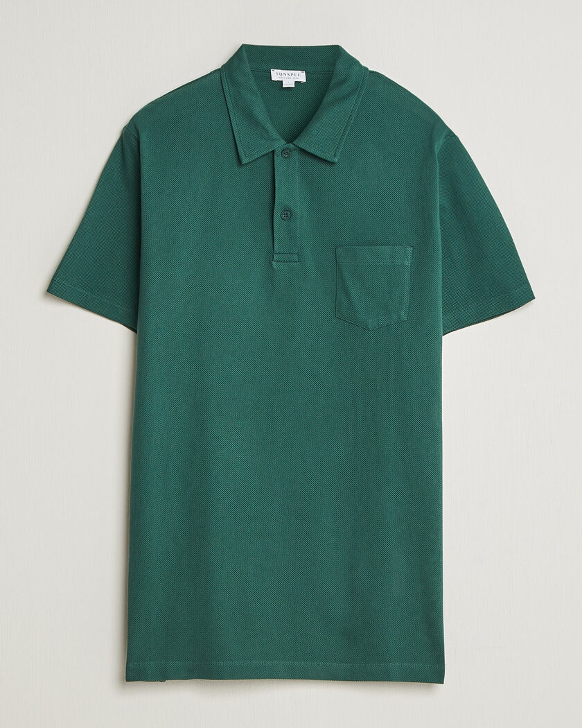Sunspel Riviera Polo Shirt Forest Green – Vert