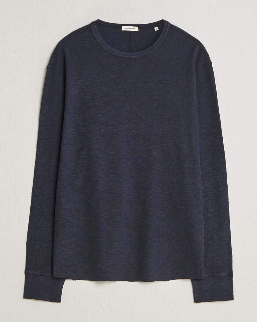 Sunflower Long Sleeve Waffle Tee Navy – Bleu