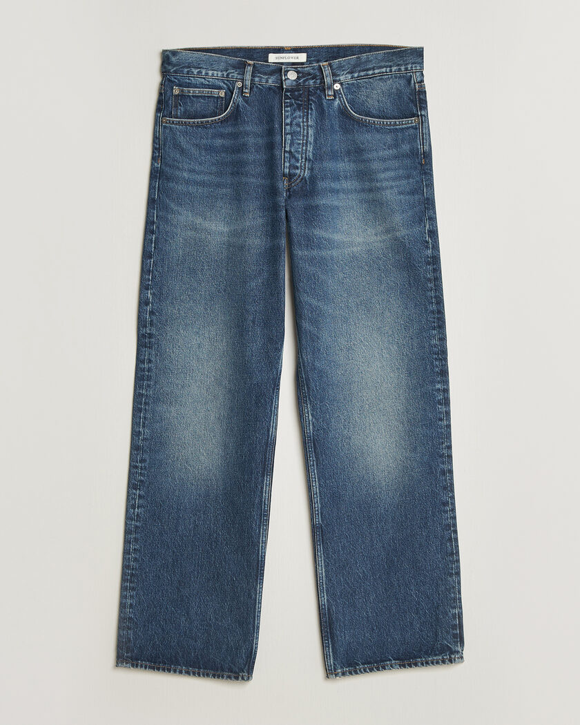 Sunflower Loose Jeans Dark Blue Worn – Bleu