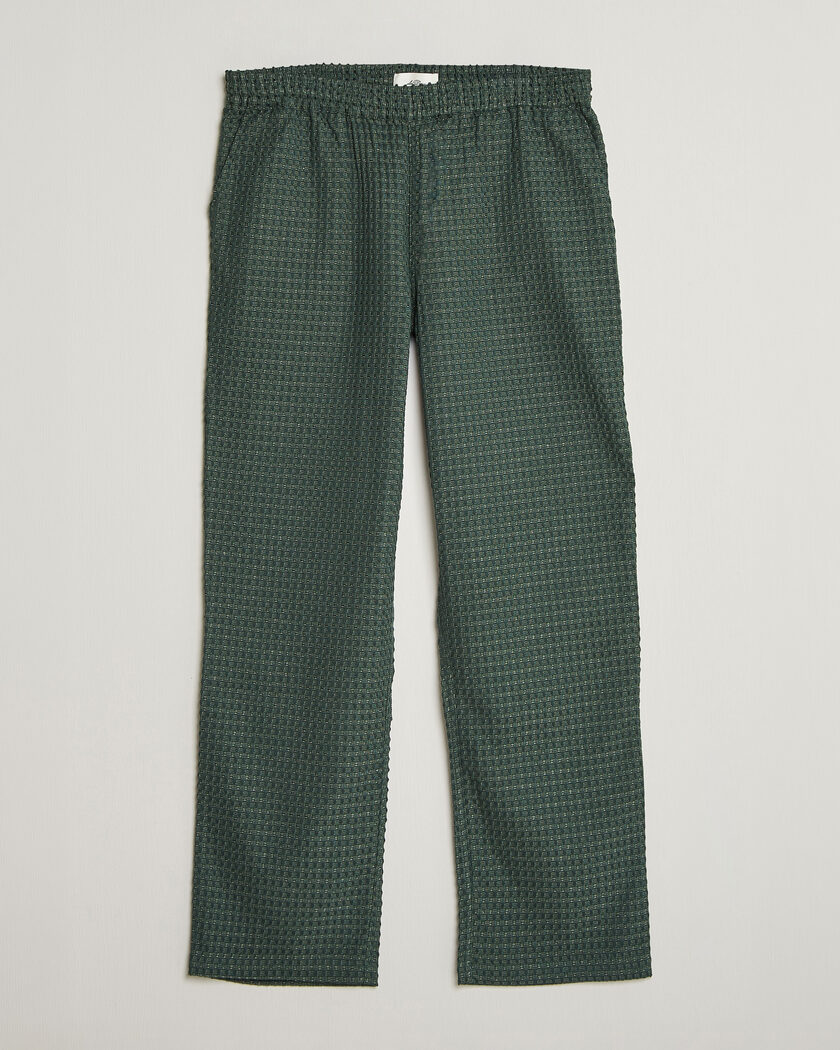 LES DEUX Check Seersucker Casual Pants Pine Green – Vert