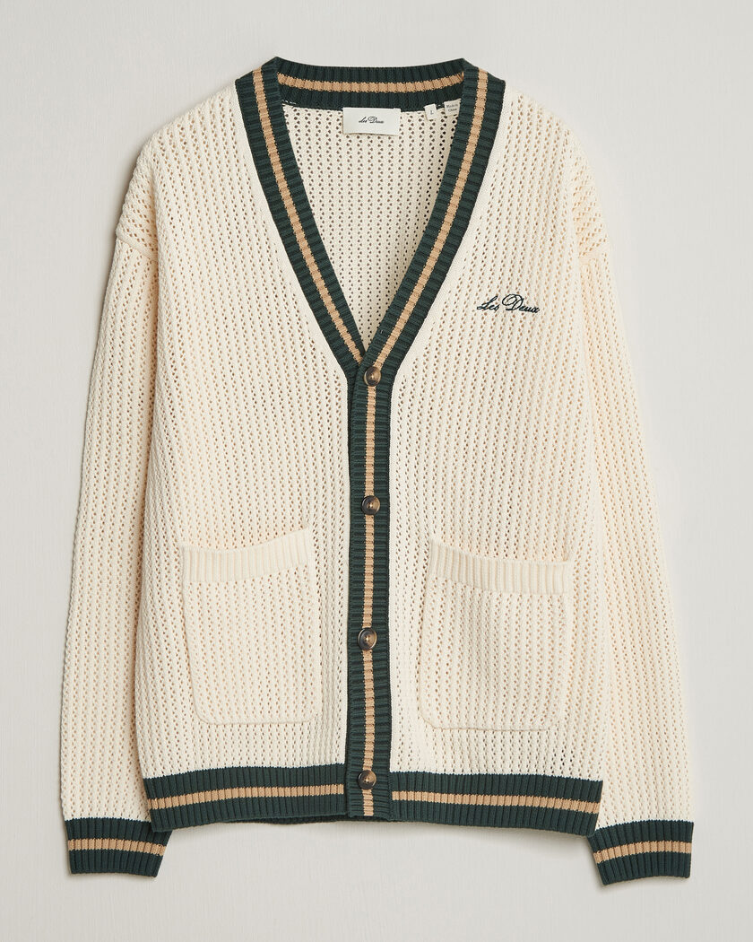 LES DEUX Lace Knitted Cardigan Eggnog White – Blanc