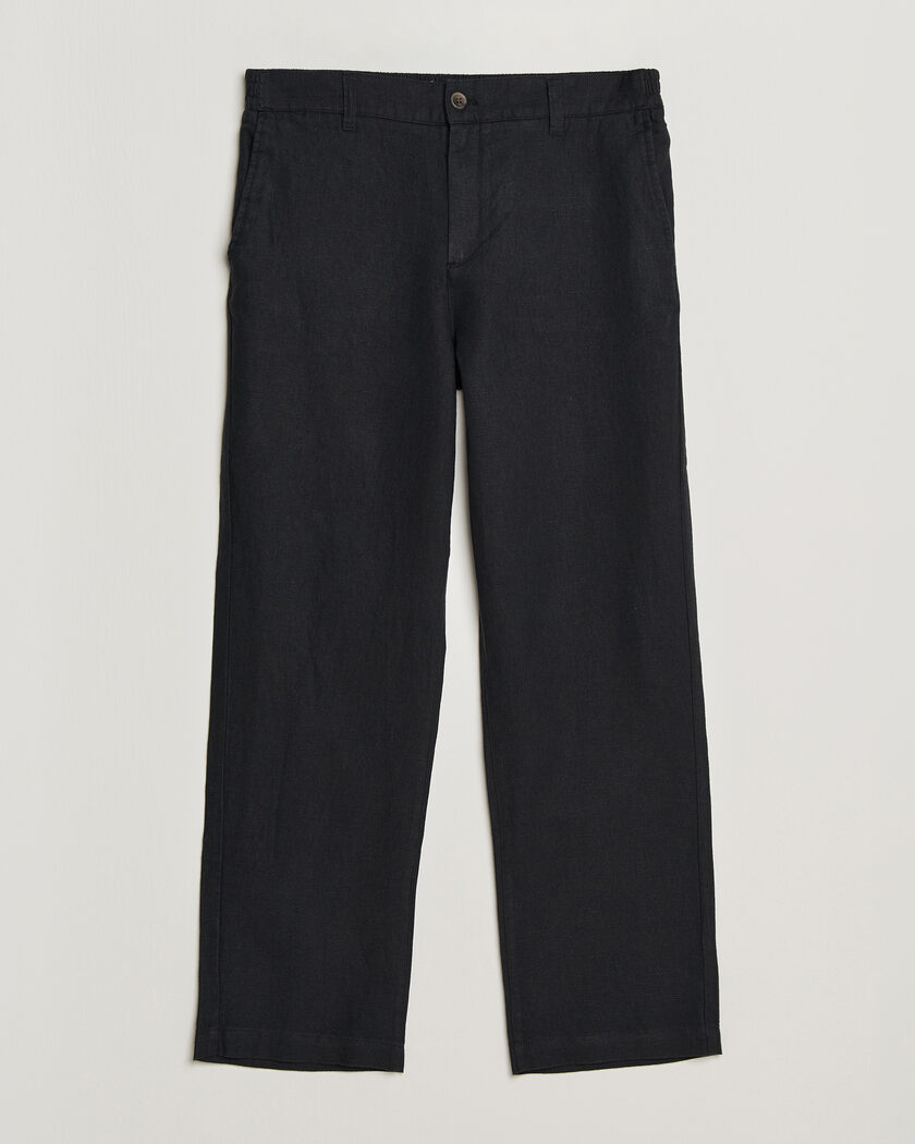 LES DEUX Linen Comfort Suit Pants Black – Noir