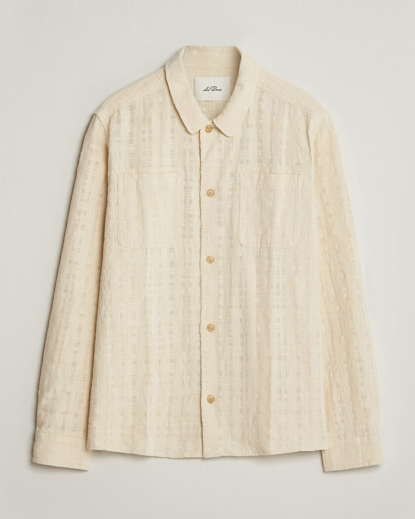 Les Deux Textured Slub Overshirt Ivory – Blanc
