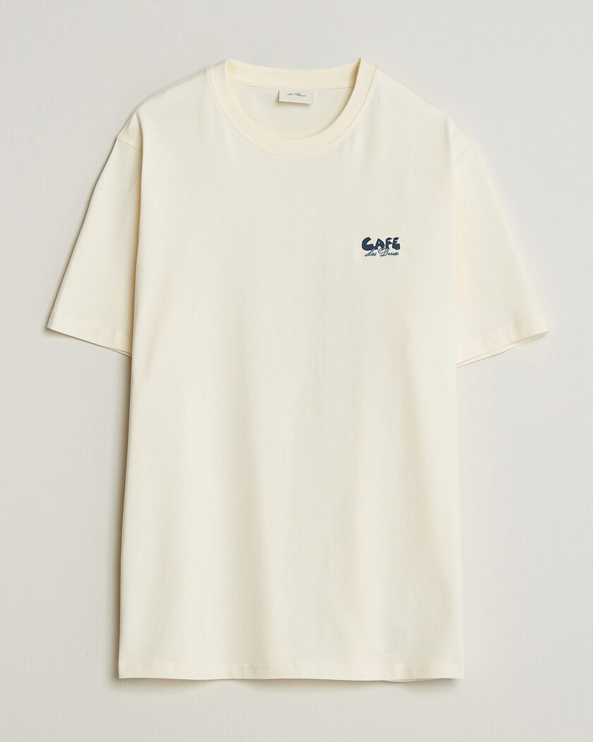 LES DEUX Café Backprint T-Shirt Light Ivory – Blanc