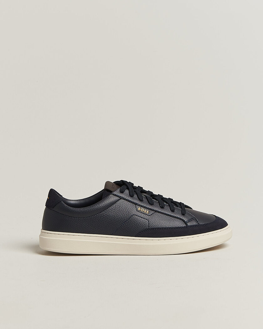 BOSS BLACK Kieran Leather/Suede Sneaker Dark Blue – Bleu
