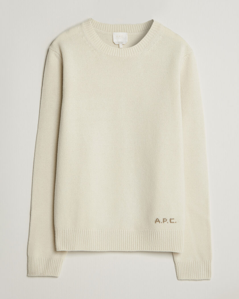 A.P.C. Edmond Wool Knitted Sweater Ecru – Blanc