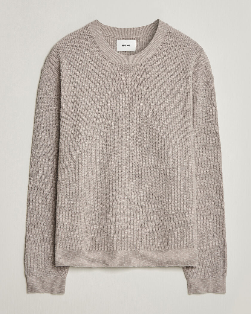 NN07 Russell Cotton Knitted Sweater Moon Dust – Gris