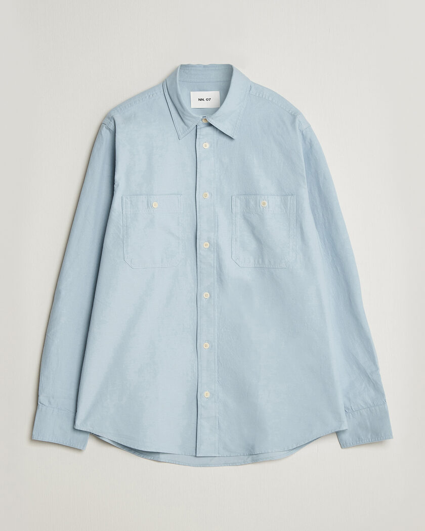 NN07 Colby Twill Overshirt Sky Mist – Bleu