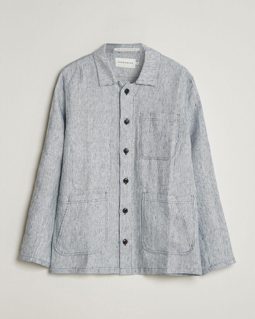 Peregrine Windsor Linen Shacket Navy Stripe – Bleu