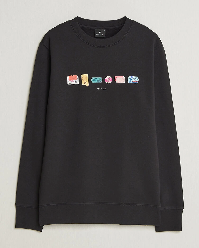PS Paul Smith In A Row Crew Neck Sweatshirt Black – Noir
