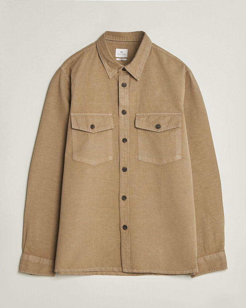 PS Paul Smith Casual Fit Cotton Overshirt Beige – Beige