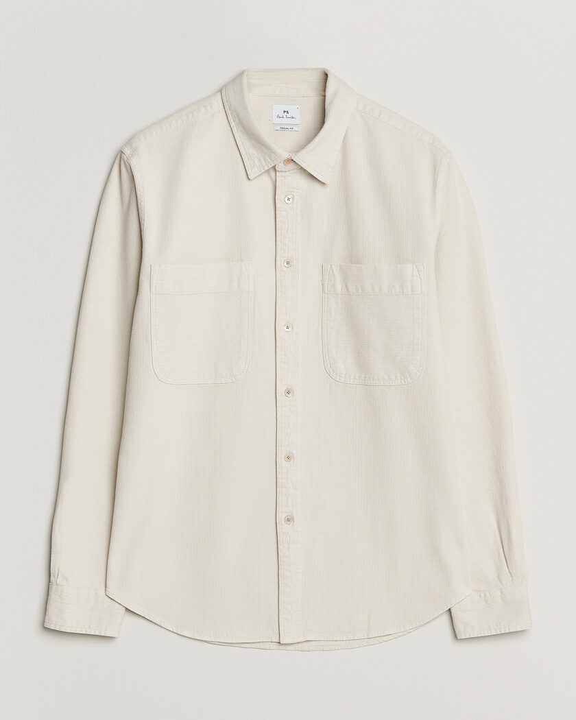PS Paul Smith Casual Fit Cotton Overshirt Off White – Blanc